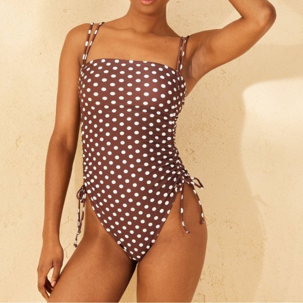 Target Brown Polka Dot One Piece Swimsuit